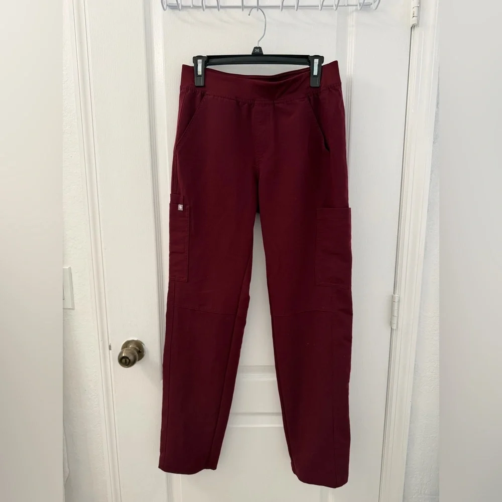 Figs Axim Scrub Men's Burgundy Pants (Size S) - Picture 3 of 10
